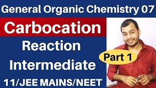 Organic Chemistry  GOC 07  CARBOCATION  Reaction Intermediate 01 JEE MAINSNEET [upl. by Rolyak]