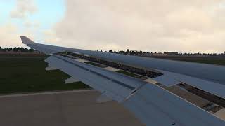 XPlane11JarDesign A330 Landing Cabin View RCKH [upl. by Jemy574]