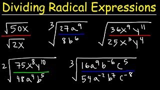 Dividing Radical Expressions With Variables and Exponents [upl. by Aihsile]