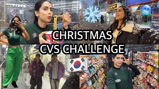 🇰🇷MYSTERY COLOR CVS CHALLENGE shopping in the snow ❄️ [upl. by Oirrad]