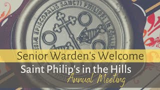 2023 Annual Meeting Senior Wardens Welcome [upl. by Tenner]