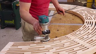 How to MAKE a Bench Woodworking Curved Bench [upl. by Olracnaig]