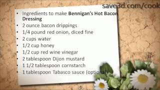 Secret Recipe  How to make Bennigans Hot Bacon Dressing Copycat Recipes [upl. by Rida19]