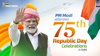 PM Modi attends 75th Republic Day Celebrations in Delhi [upl. by Diao93]