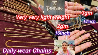 Tanishq very very light weight gold Chains  Daily wear gold Chain designs  Gold Chains [upl. by Lowndes]