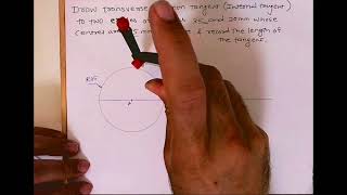 Draw transverse common tangent internal tangent [upl. by Ahsac372]