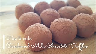 Condensed Milk Chocolate Truffles Recipe  only 2 ingredients [upl. by Eidnarb]