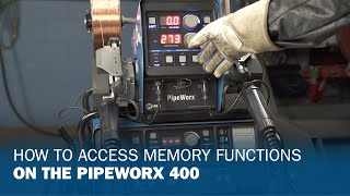 How To Access Memory Functions on the PipeWorx 400 [upl. by Christensen]