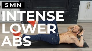 5 MIN INTENSE LOWER ABS WORKOUT  FLAT STOMACH AB WORKOUT [upl. by Lowis]