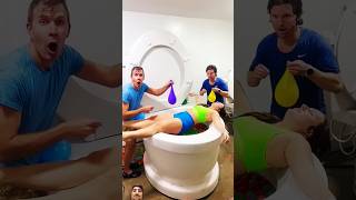 My BOYFRIENDS PRANKED me in Worlds Largest Toilet with Balloon in Play Ball Pool with SPLASH shorts [upl. by Haggai]