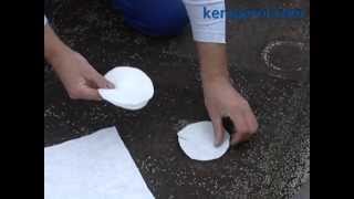 Fleece cuttings for waterproofing of corners with KEMPEROL [upl. by Valerlan]