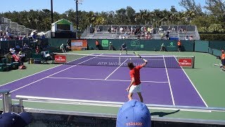 Tsitsipas v Medvedev Court Level View 60FPS HD Miami Open 2018 R1 [upl. by Isyad]