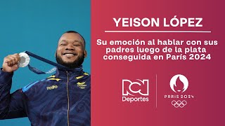 Yeison López y su emotivo dialogo con su familia tras lograr la plata en París 2024 [upl. by Yenhpad]