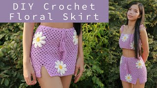 DIY Crochet Floral Skirt Tutorials  Easy Crochet Floral Skirt  Chenda DIY [upl. by Miran99]