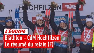 Biathlon 2022  Sensationnelle Julia Simon mène la France à la victoire du relais [upl. by Annerol]