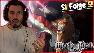 ATTACK ON TITAN STAFFEL 1 FOLGE 5  DAS ENDE VON EREN DAS KANN NICHT SEIN  REAKTION VIDEO [upl. by Eico]