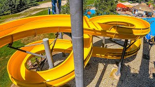 SPIRAL Rafting WaterSlide at Lipót Bath Waterpark [upl. by Etnoval]