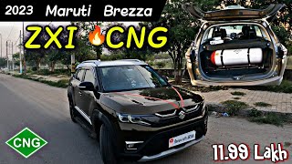 Brezza CNG 🤩  2023 Brezza ZXI CNG  Brezza CNG price Mileage Space Interior 🔥 [upl. by Soilissav]