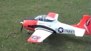 FMS T28 Trojan Benedini sounds system flight testmp4 [upl. by Rebme]