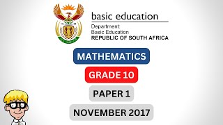 November Grade 10 Maths Paper 1 [upl. by Sherer713]