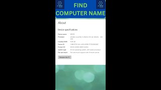 Find Computer name in Windows PC  Check Device name Hostname in Windows shorts [upl. by Kameko]