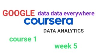 Foundations  Data Data Everywhere Week 5 all answers Coursera coursera dataanalytics google [upl. by Vinny]