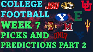 College Football Week 7 Picks and Predictions Part 2 [upl. by Eitsrik]