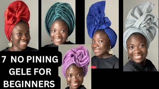 NO PINS GELE HEADWRAP  TUTORIAL  Turban  BEGINNERS Friendly [upl. by Latton864]