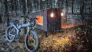 THUNDERSTORM IN A BIKE CAMPER with my Dog [upl. by Margret]