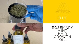 DIY ROSEMARY MINT HAIR GROWTH OIL  MIELLE ROSEMARY HAIR OIL DIY  with recipe in grams amp percents [upl. by Enilesor]