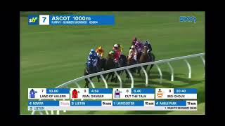 Ghost Who Walks Horse wins at Ascot Australia on 1 Jan 2024 Wearing Yellow Jacket amp Purple Helmet [upl. by Pudendas223]