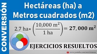 Conversión de hectáreas ha a metros cuadrados m2  ha a m2 [upl. by Rexferd703]