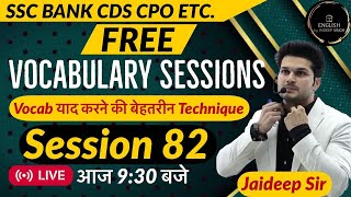 Free Vocabulary Sessions with Tricks  by Jaideep Sir  ssc cgl cpo cds banketc [upl. by Dunaville392]