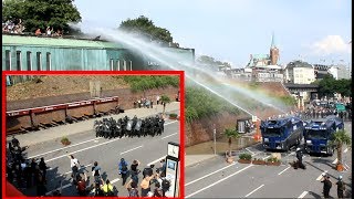 G20 Landungsbrücken Wasserwerfer Demo zur Elbphilharmonie gestoppt [upl. by Conney401]