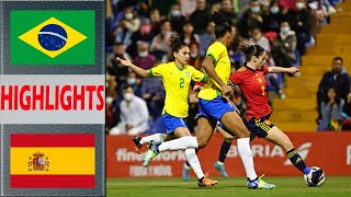 Spain vs Brazil Extended Highlights amp All Goals  PreMatch Womens Football Olympic Games 2024 [upl. by Onra]