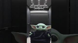 Baby Yodanın asansördeki utangaçlığı 😂  Baby Yoda babyyoda [upl. by Fortunato]