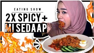 2X SPICY RAMEN  MI SEDAAP SAMBAL  LESS TALKING  EATING SHOW [upl. by Bluhm329]