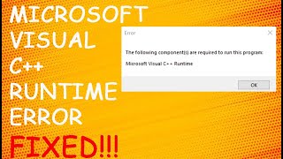 Fix the following components are required to run this program microsoft visual c runtime  2023 [upl. by Egreog]