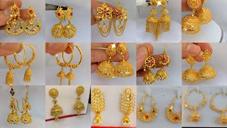 Gold earrings designs new model 2023  Gold Earrings designs  Glorious Jewelry [upl. by Ihteerp]