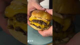 Simple smashed burger at home smashedburger [upl. by Fraze]