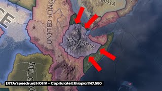 RTAspeedrun HOI IV  Capitulate Ethiopia 147580 [upl. by Tolland]