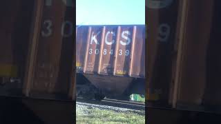 Cpkc grain train departs with kcs es44ac Dpu [upl. by Nylisoj]