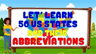 50 US STATES AND THEIR ABBREVIATIONS  LEARN USA STATES NAMES  MAPS amp THEIR 2 LETTER ABBREVIATIONS [upl. by Anirtik]