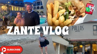 Come With Us To Pallas Hotel  Zante Vlog 🇬🇷🥂✈️🍕👩🏽‍❤️‍💋‍👨🏽 [upl. by Suoirad]