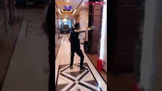 A unique restaurant in China Waiters show off amazing skills on roller skates [upl. by Lem]