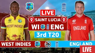 England vs West Indies 3RD T20 Live Score [upl. by Yslehc]