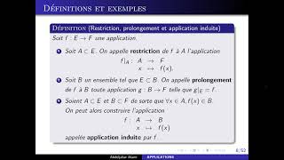 Restriction Prolongement Application induite [upl. by Anaidirib111]