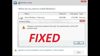 How to Convert MBR to GPT During Windows 10 Installation 100 Fixed [upl. by Dyer]