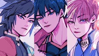 giyuu x todoroki x kageyama  SPEEDPAINT [upl. by Crabb]