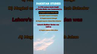 Pakistan Studies  MCQ  GK  Shah Jahan  FPSC  SPSC  STS  MCQ SMASHERS  generalknowledge [upl. by Bolte]